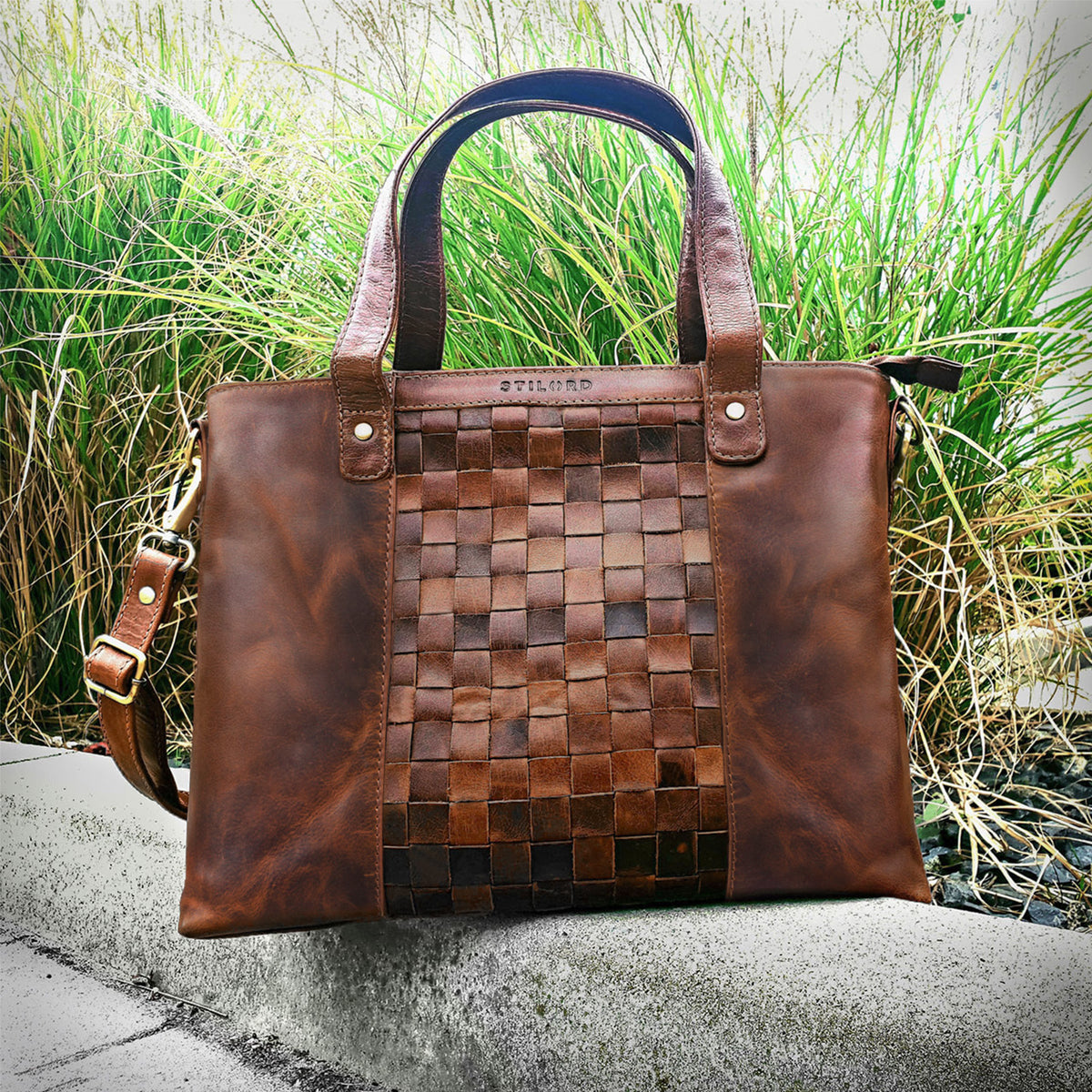 Damen Leder Handtasche Mittel Groß