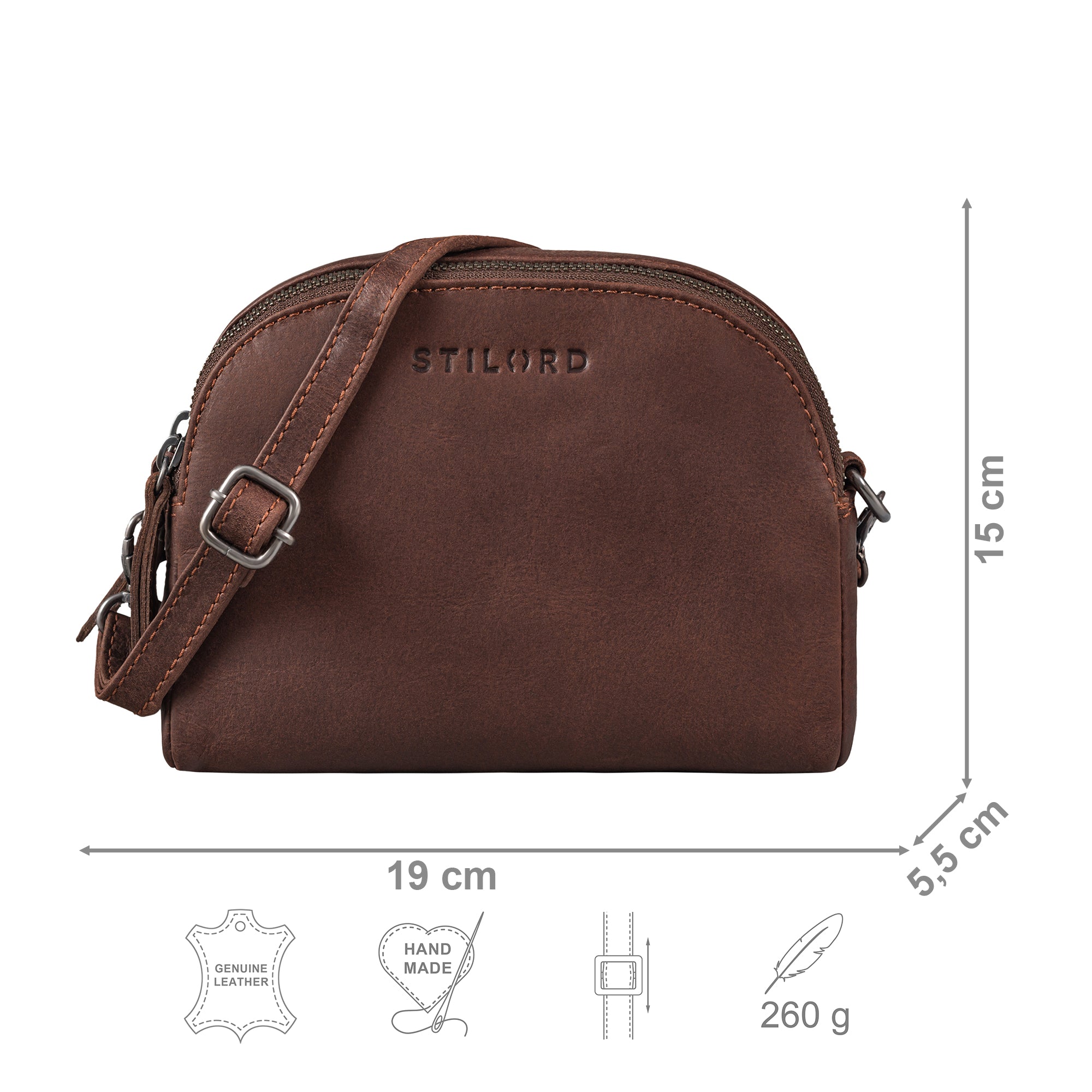 Umhängetasche Klein Damen Braun