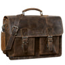"Jeffrey" Genuine Leather Teacher’s Bag – Large Vintage Briefcase for Men & Women