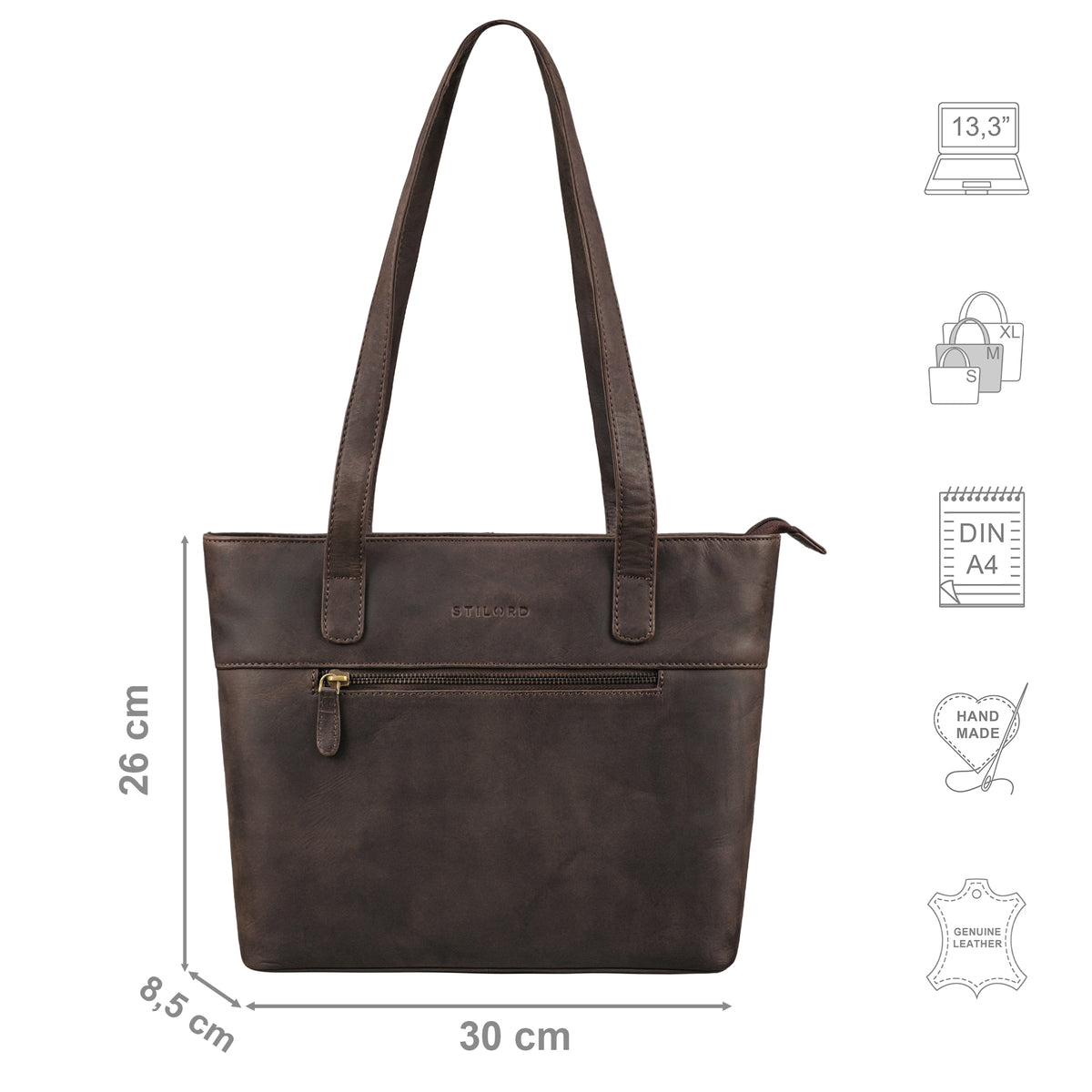 Klassischer Shopper für Damen Leder
