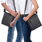 Schwarze Umhängetasche Leder Herren