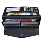 Damen Brieftasche Leder schwarz Querformat
