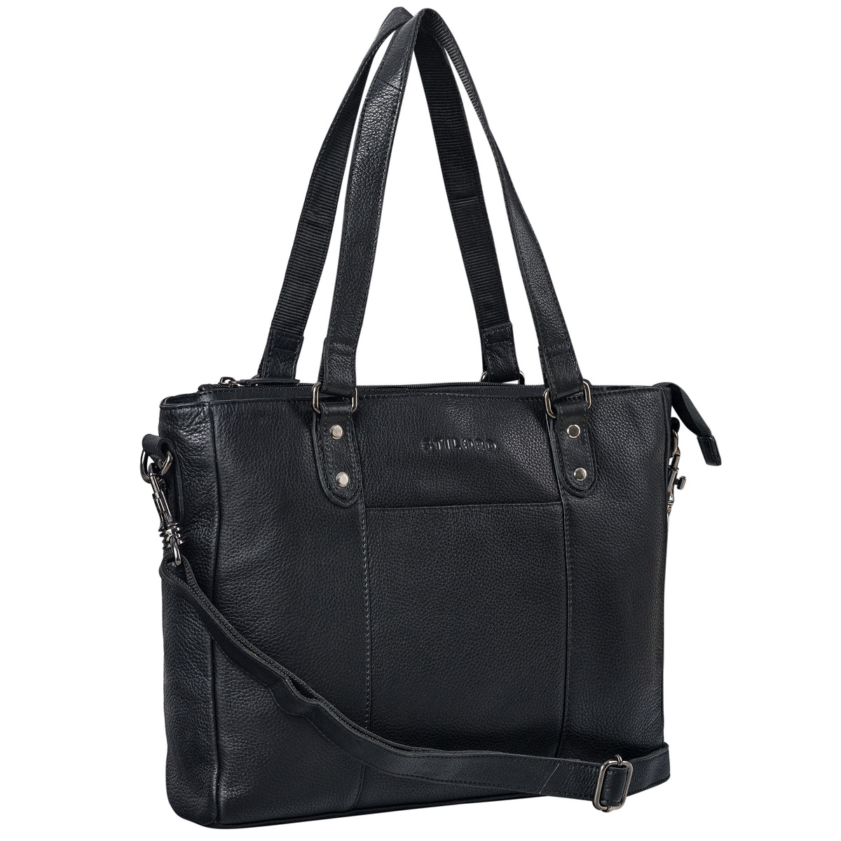 Damen Shopper Schultertasche schwarz