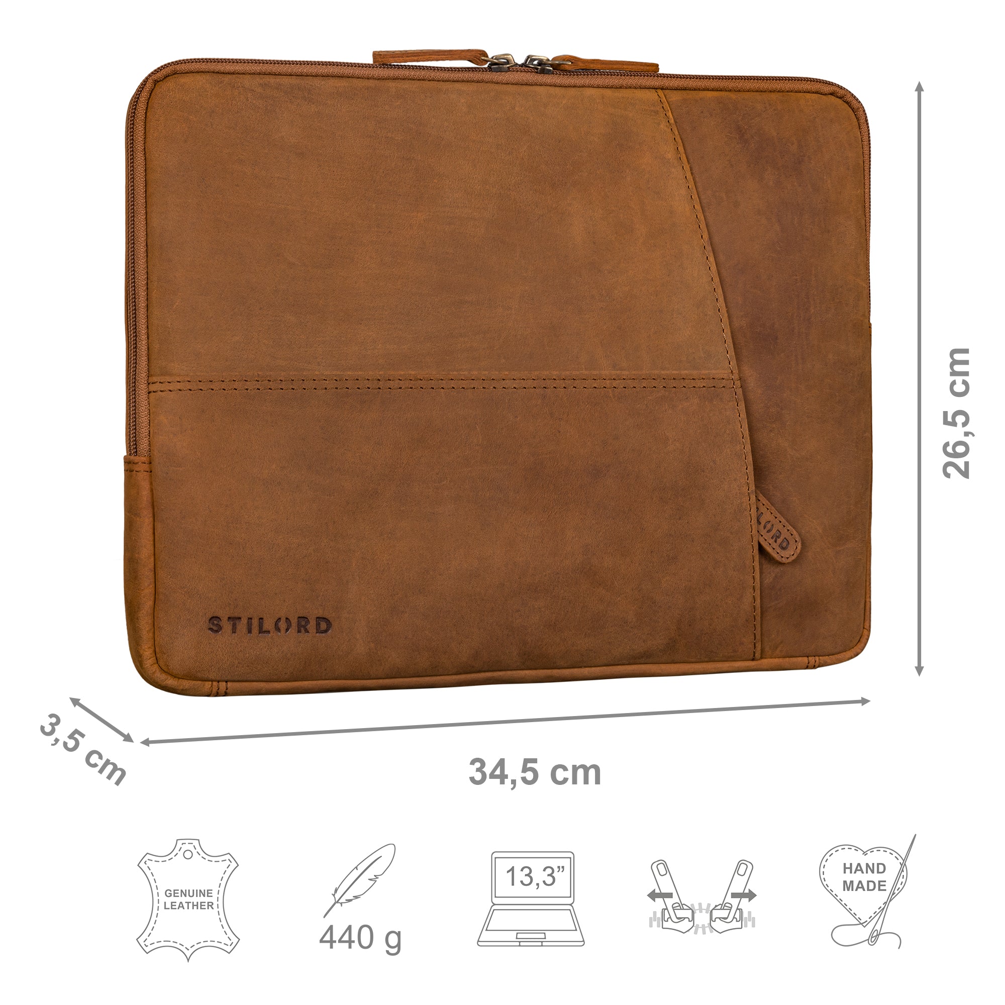 braune Leder Laptoptasche