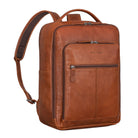 Laptoprucksack 17 Zoll Glattleder braun