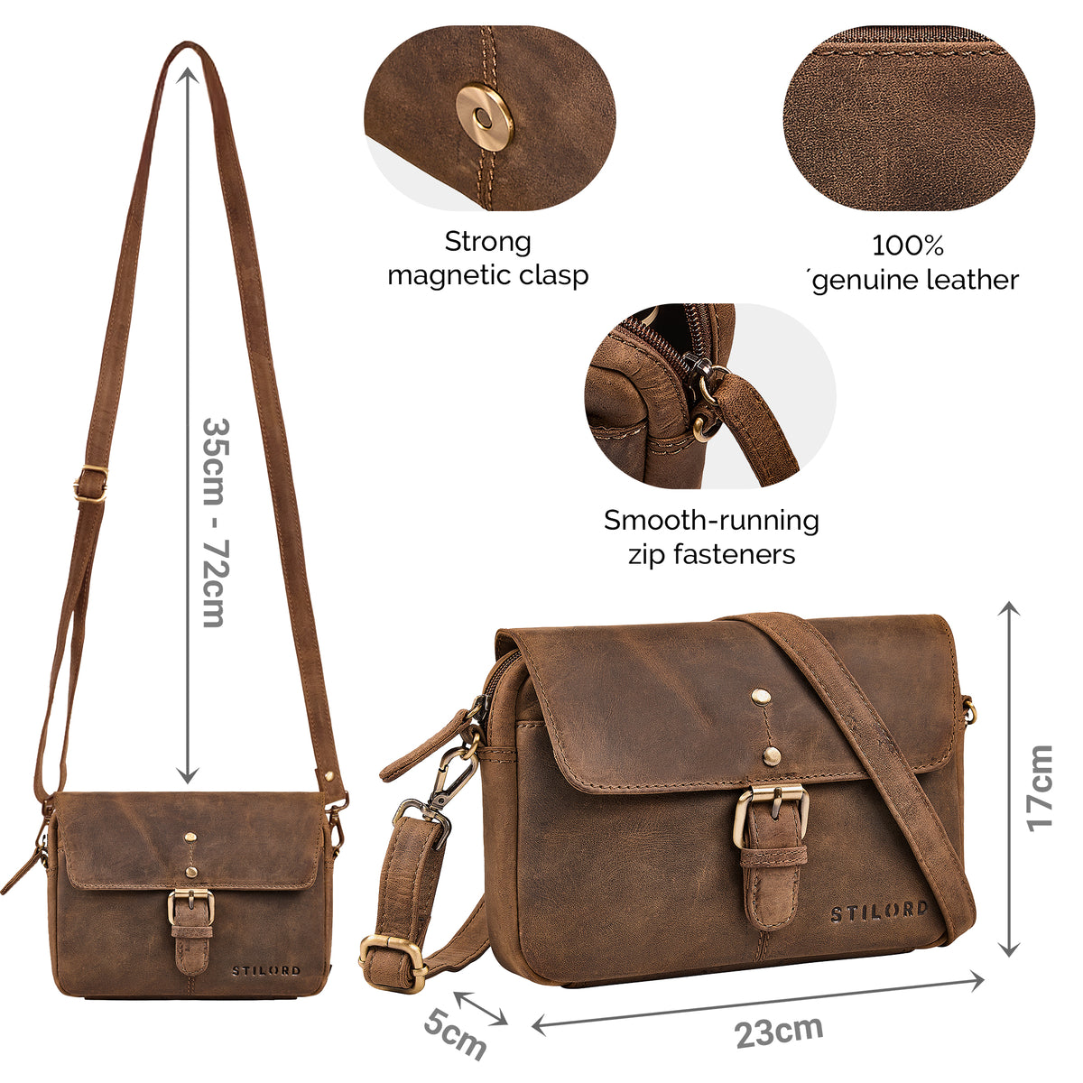small brown leather handbag women