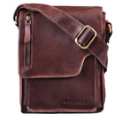 Messenger Bag Leder Vintage  cognac dunkelbraun