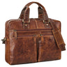"Eugen" Leather Briefcase Shoulder Bag with 15.6 inch Laptop Compartment