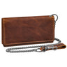 "Leonidas" Leather Wallet Men with Chain RFID