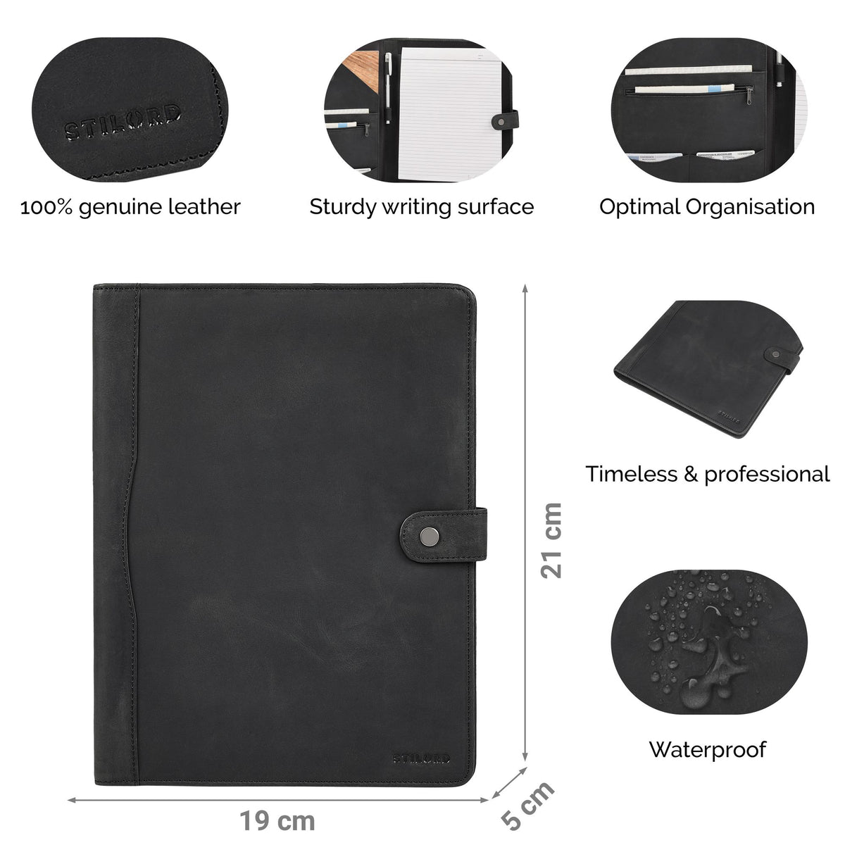 leather business case men black