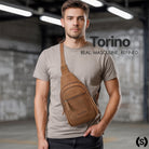 small brown sling bag genuine leather brown