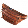 "Robin" Premium Leather Bumbag Men Large Vintage with 6 Zip Compartments for Smartphone, Festivals, Travel