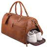 "Jermaine" Large Leather Duffle Bag with Shoe Compartment Men Women