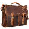 "Detroit" Real Leather Briefcase Large Men for 16 Inch Laptop