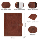 genuine leather folder a4 men cognac