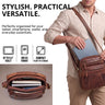 "Omar" Real Leather Shoulder Bag Mens Small Messenger Bag for 8.4 Inch Tablet