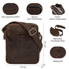 genuine leather shoulder bag men brown