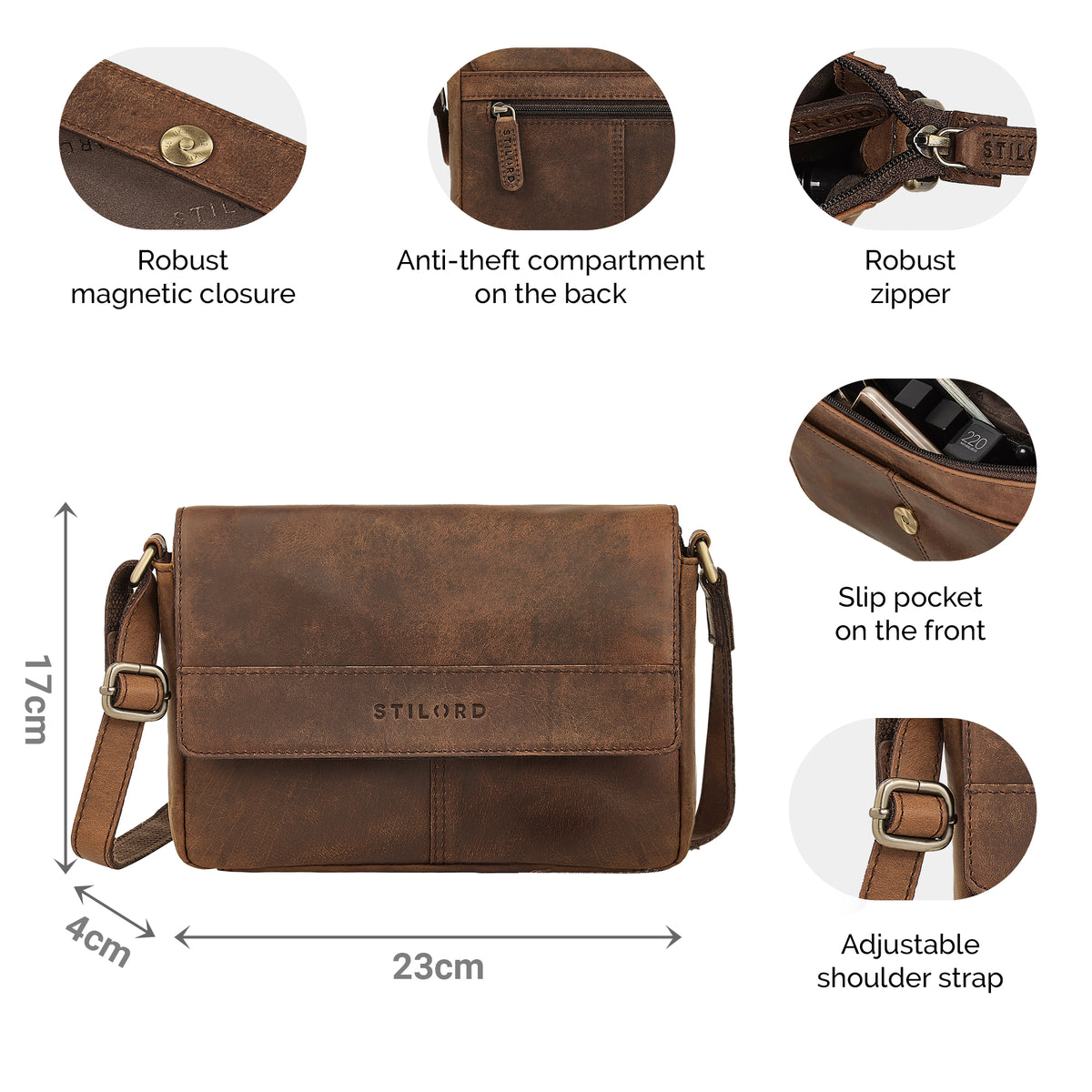 dark brown leather handbag small for women