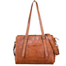 "Michelle" Large Leather Shopper Bag Women with Two Bottle Holders & 15.6 - 16 Inch Laptop Compartment