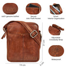 genuine leather travel bag for men small cognac