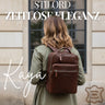 echtleder damen tagesrucksack ausflug cognac
